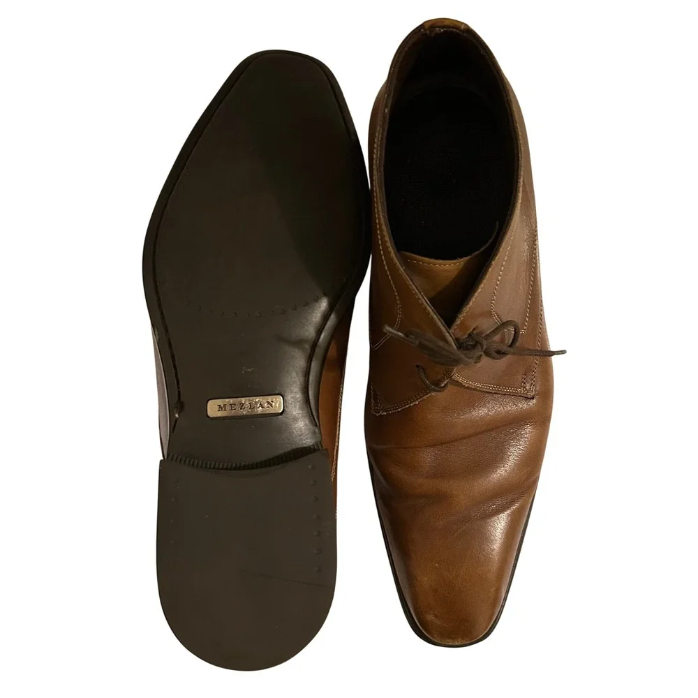 Mezlan Mens Brown Leather Chukka Boots Lace Up Ankle 18154 Size 10 M